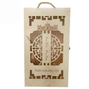 Hộp gỗ thông đựng rượu cắt laser