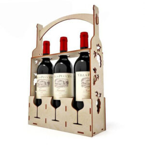 Khay đựng 3 chai rượu MDF